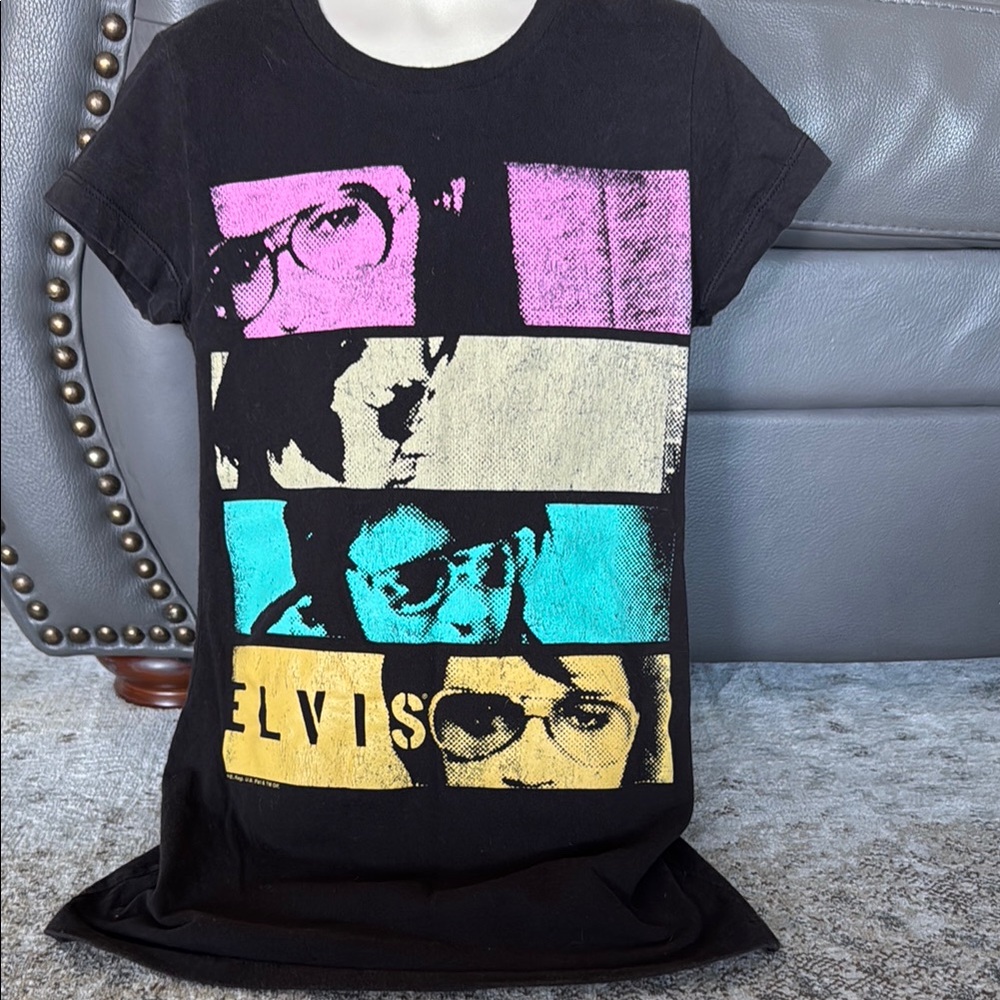 Elvis Graphic Tee - Black, Pink, Yellow, Blue
